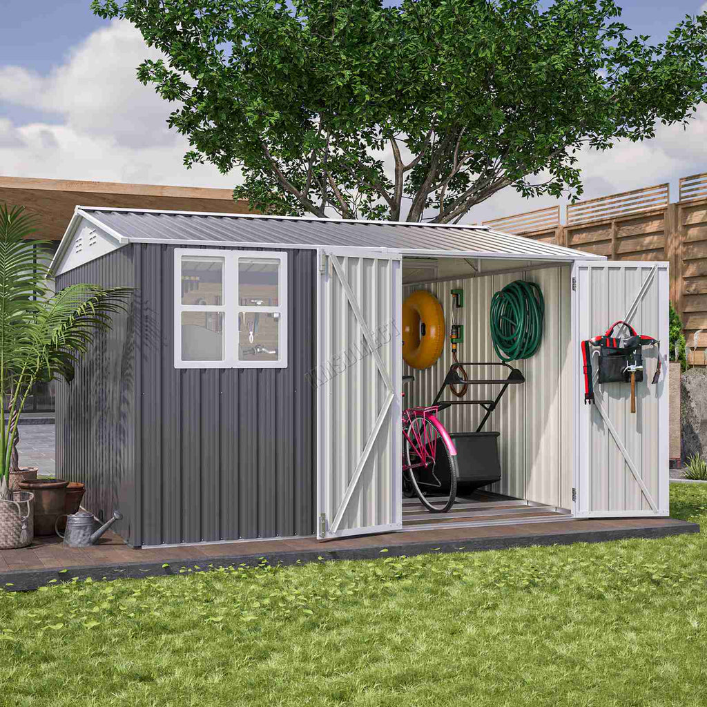 BIRCHTREE Garden Shed Metal With Window