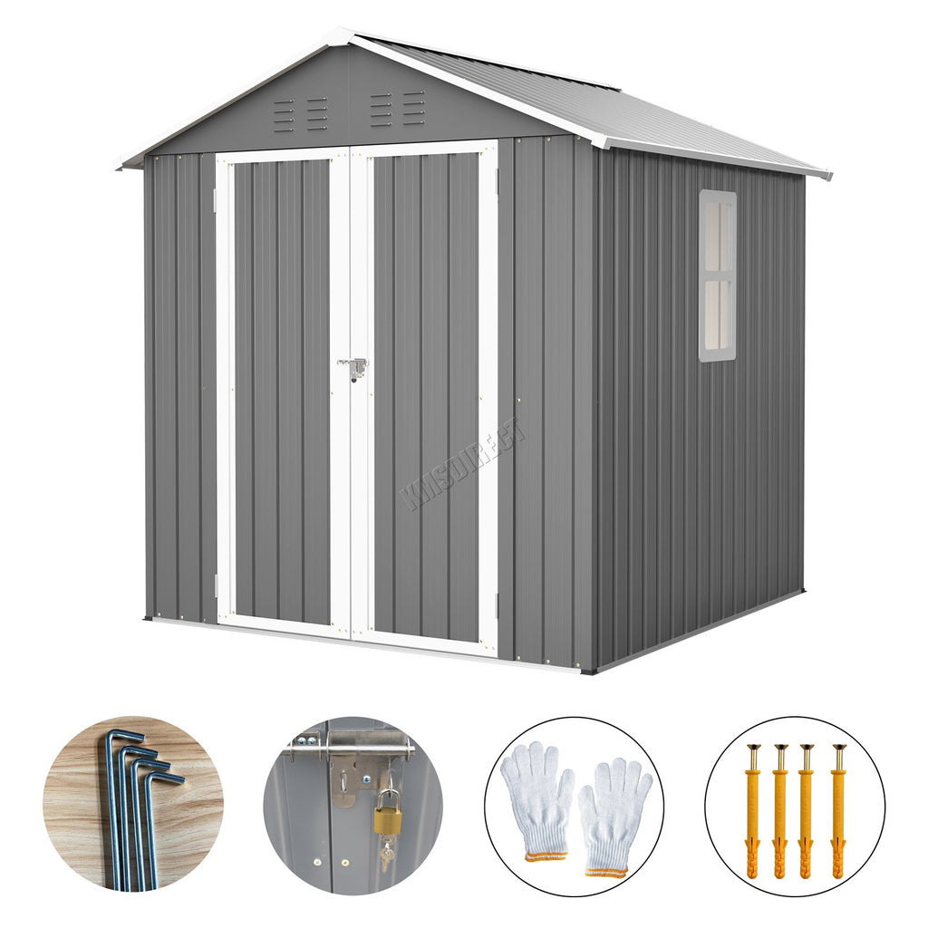 BIRCHTREE Garden Shed Metal With Window