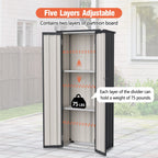 BIRCHTREE Metal Garden Storage Box Weatherproof Cabinet with Shelves