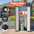 BIRCHTREE Metal Garden Storage Box Weatherproof Cabinet with Shelves