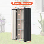BIRCHTREE Metal Garden Storage Box Weatherproof Cabinet with Shelves