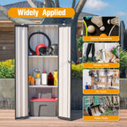 BIRCHTREE Metal Garden Storage Box Weatherproof Cabinet with Shelves