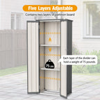 BIRCHTREE Metal Garden Storage Box Weatherproof Cabinet with Shelves