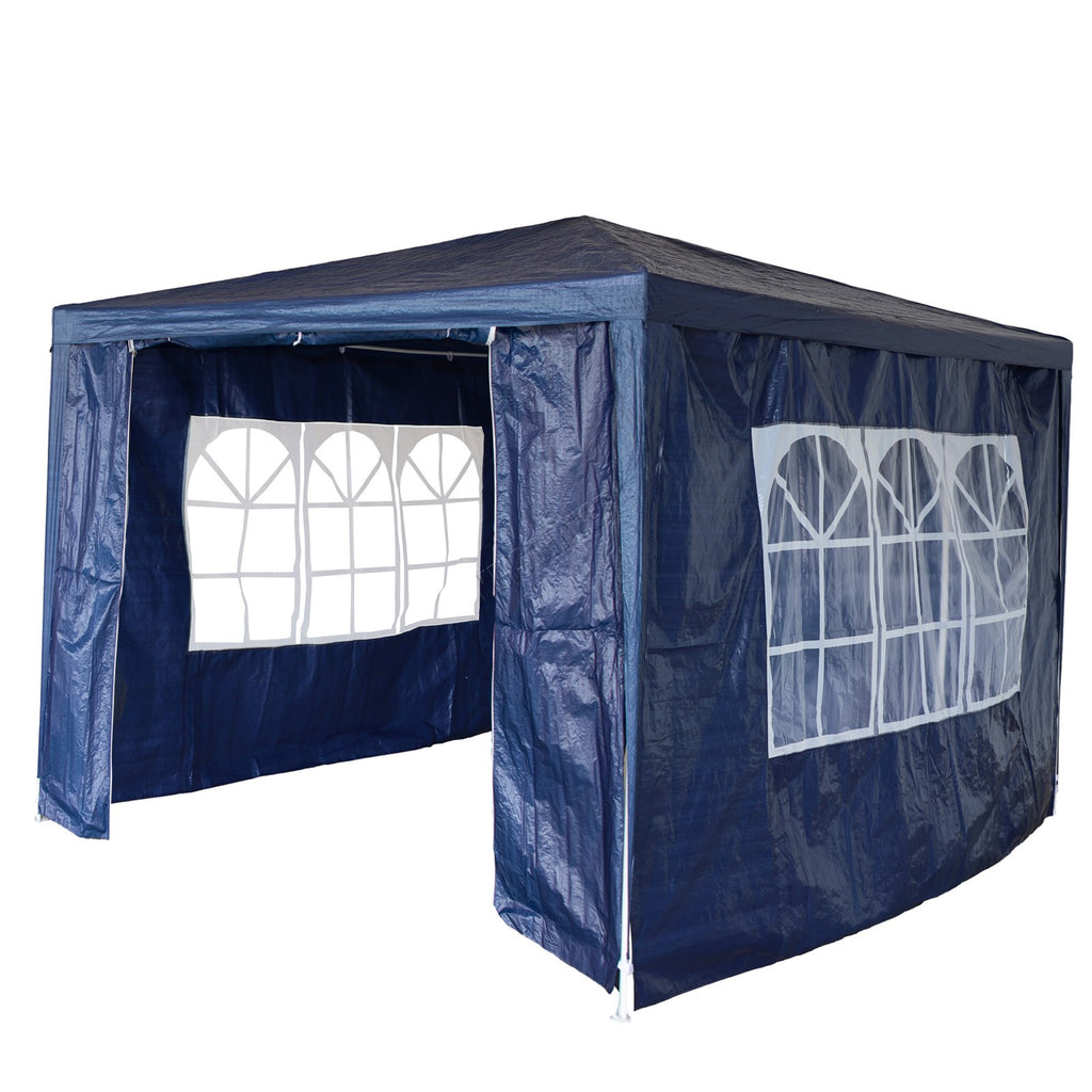 BIRCHTREE Gazebo PE 3x3m Tent With 4 Walls Canopy