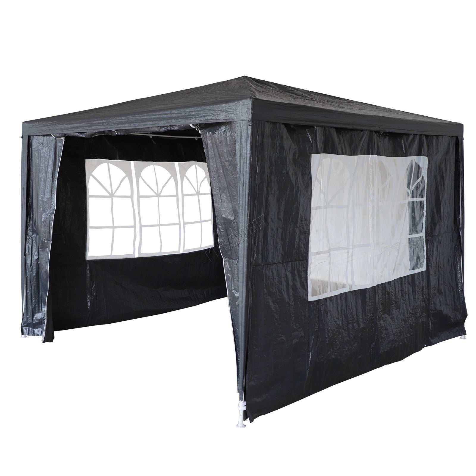 BIRCHTREE Gazebo PE 3x3m Tent With 4 Walls Canopy