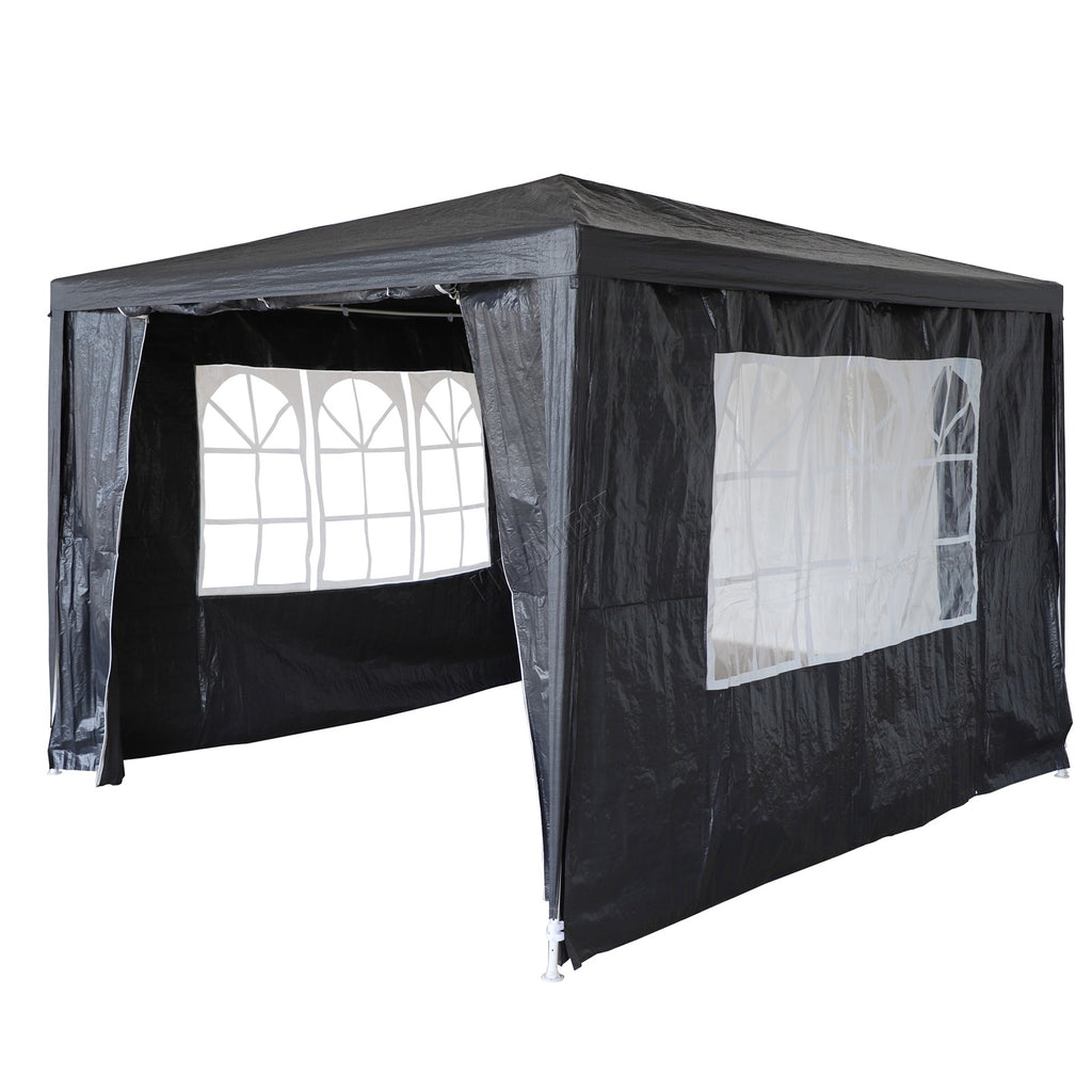 BIRCHTREE Gazebo PE 3x3m Tent With 4 Walls Canopy