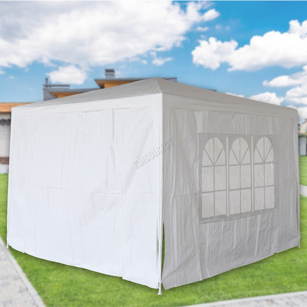 BIRCHTREE Gazebo PE 3x3m Tent With 4 Walls Canopy