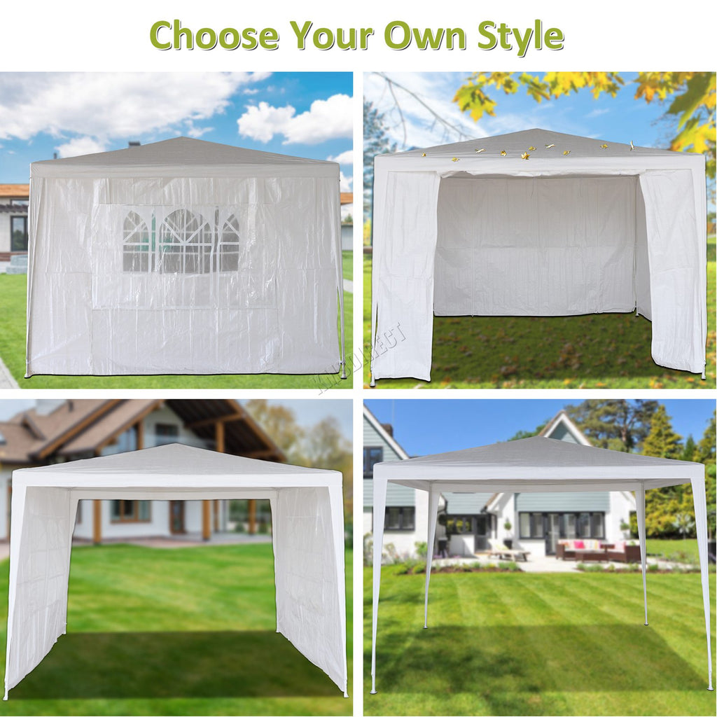 BIRCHTREE Gazebo PE 3x3m Tent With 4 Walls Canopy