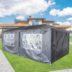 BIRCHTREE Gazebo PE 3x6m Tent With 6 Walls Canopy