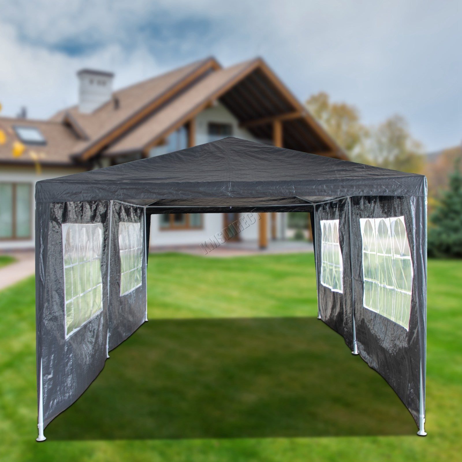 BIRCHTREE Gazebo PE 3x6m Tent With 6 Walls Canopy