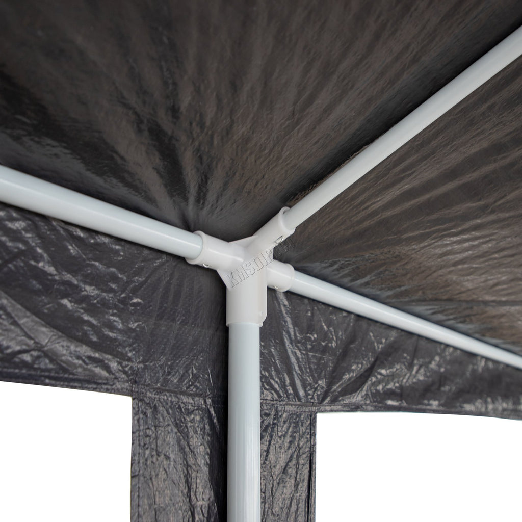BIRCHTREE Gazebo PE 3x6m Tent With 6 Walls Canopy