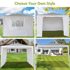 BIRCHTREE Gazebo PE 3x6m Tent With 6 Walls Canopy