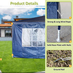 BIRCHTREE Gazebo PE 3x6m Tent With 6 Walls Canopy