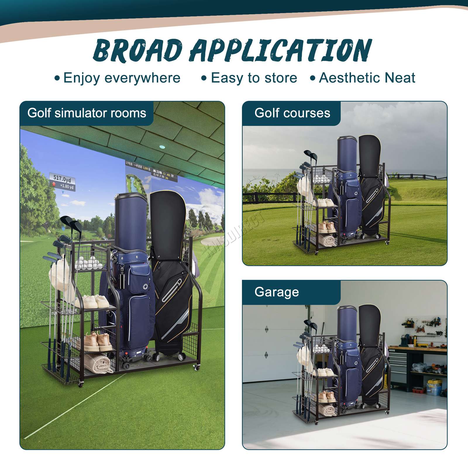WestWood Golf Storage Rack Extra Large Black
