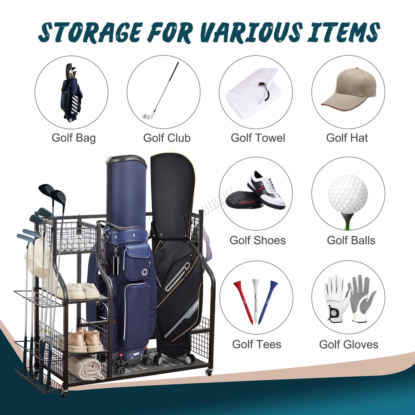 WestWood Golf Storage Rack Extra Large Black