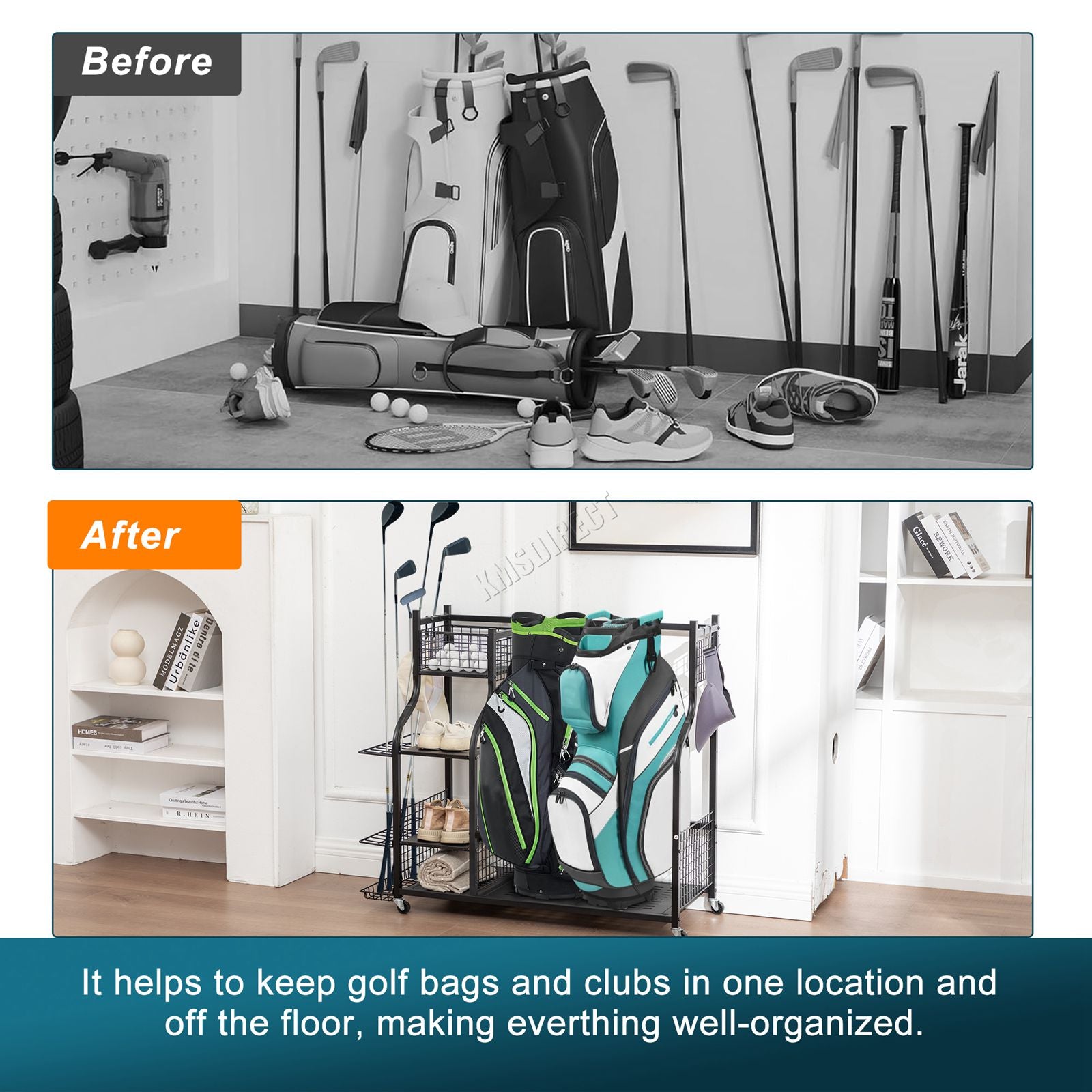 WestWood Golf Storage Rack Extra Large Black