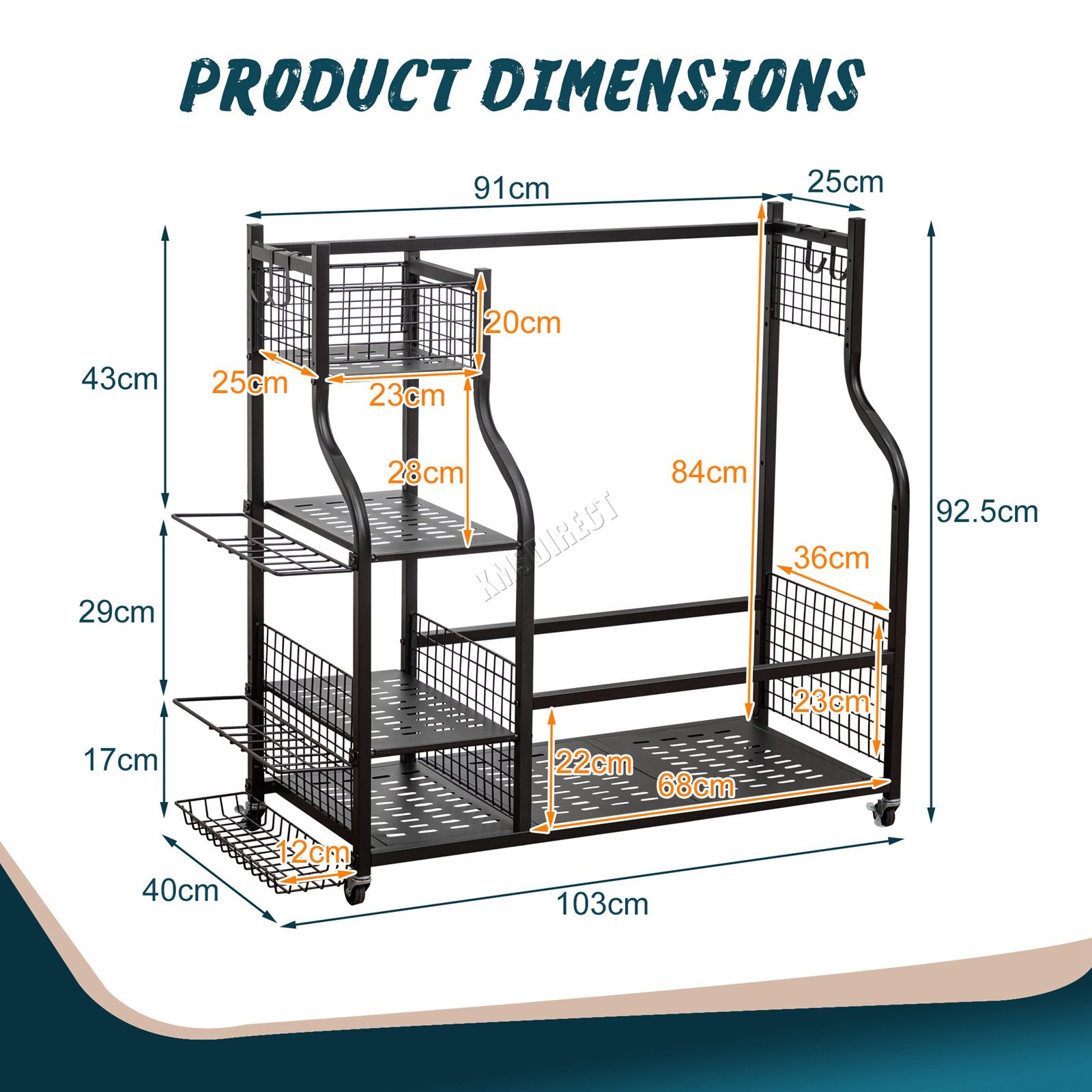 WestWood Golf Storage Rack Extra Large Black