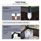 BIRCHTREE Garden Polycarbonate Greenhouse Walk-In Aluminium Frame