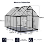 BIRCHTREE Garden Polycarbonate Greenhouse Walk-In Aluminium Frame