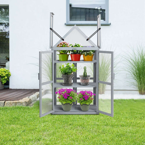 BIRCHTREE Greenhouse Wooden Frame G01 Grey