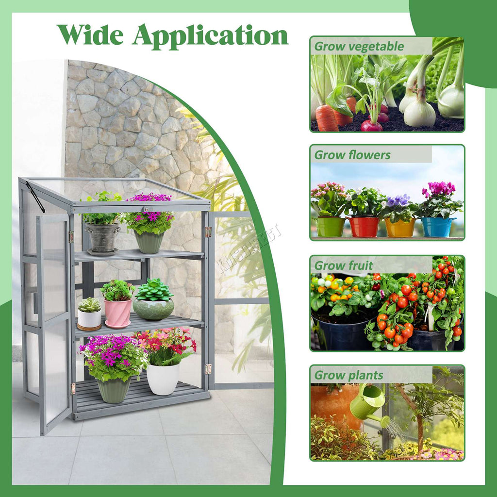 BIRCHTREE Greenhouse Wooden Frame G02 Grey