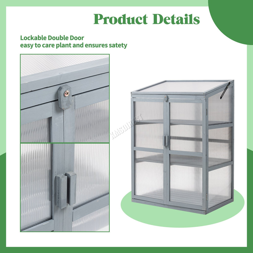 BIRCHTREE Greenhouse Wooden Frame G02 Grey