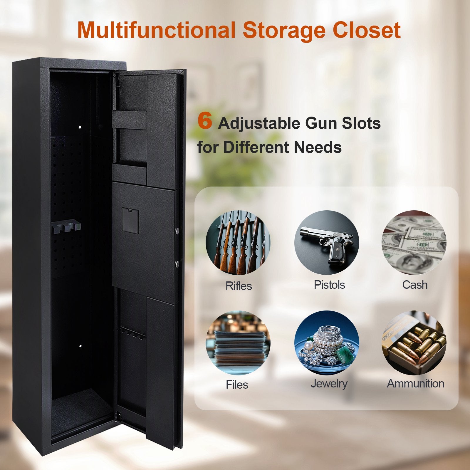 WestWood 5 Gun Cabinet Steel Digital Lock GC03