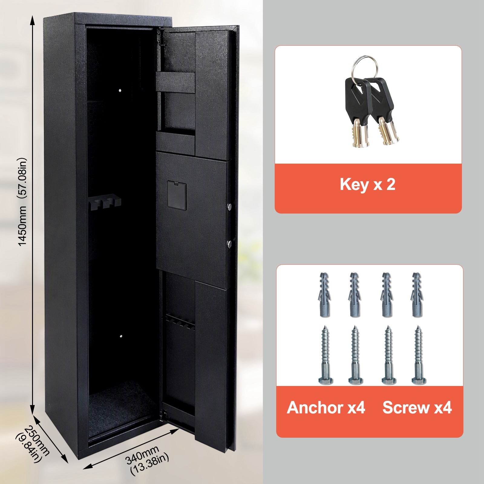 WestWood 5 Gun Cabinet Steel Digital Lock GC03