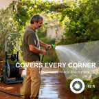 BIRCHTREE Garden Hose Reel Cart Trolley Watering Pipe