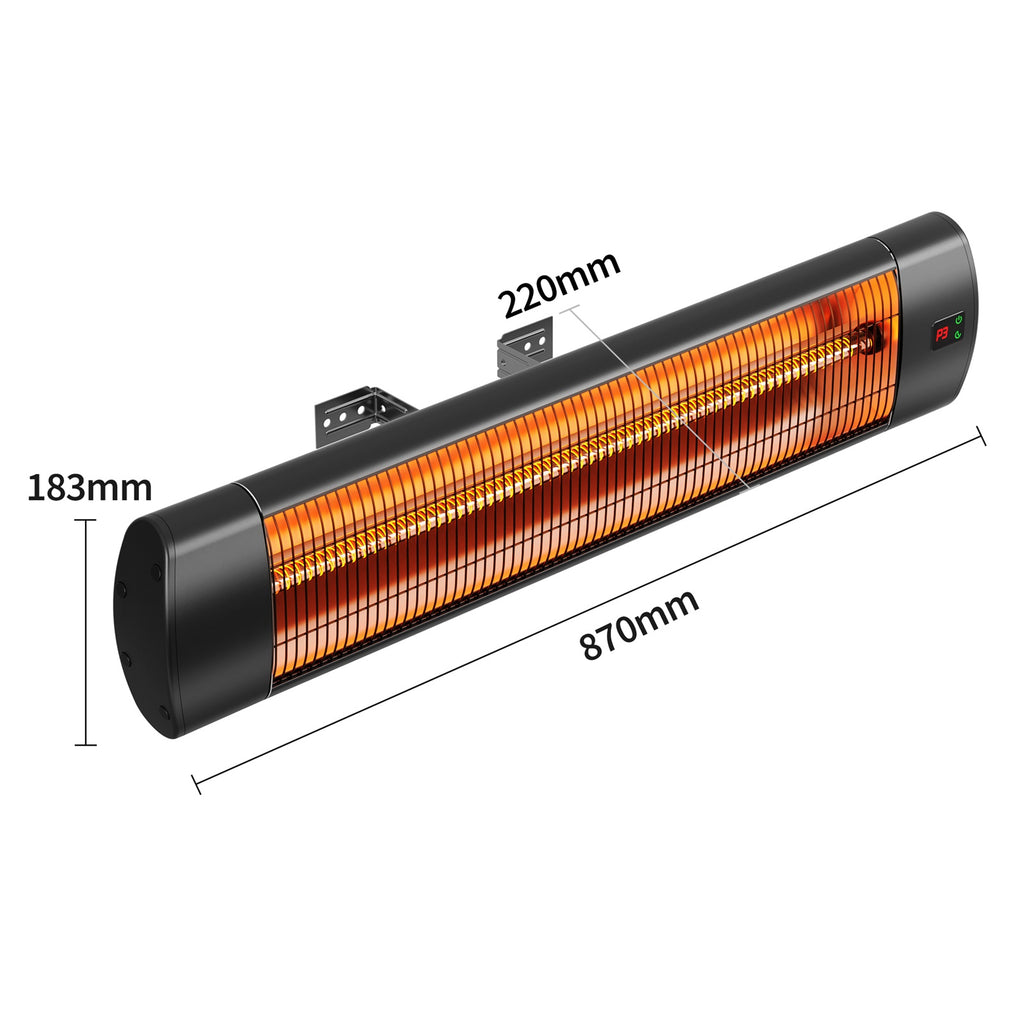 HEATSURE 2000W Carbon Fibre Infrared Heater Wall Mounted