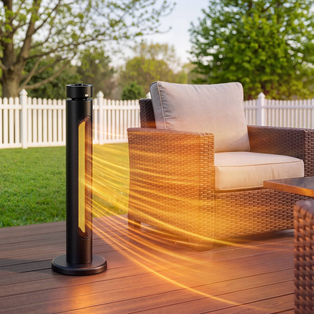 HEATSURE 1500W Portable Infrared Patio Heater Golden Carbon Fiber