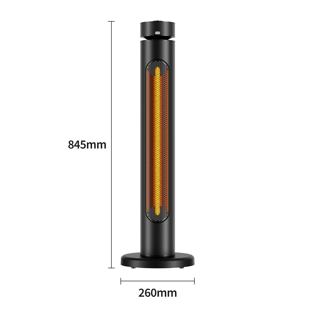HEATSURE 1500W Portable Infrared Patio Heater Golden Carbon Fiber