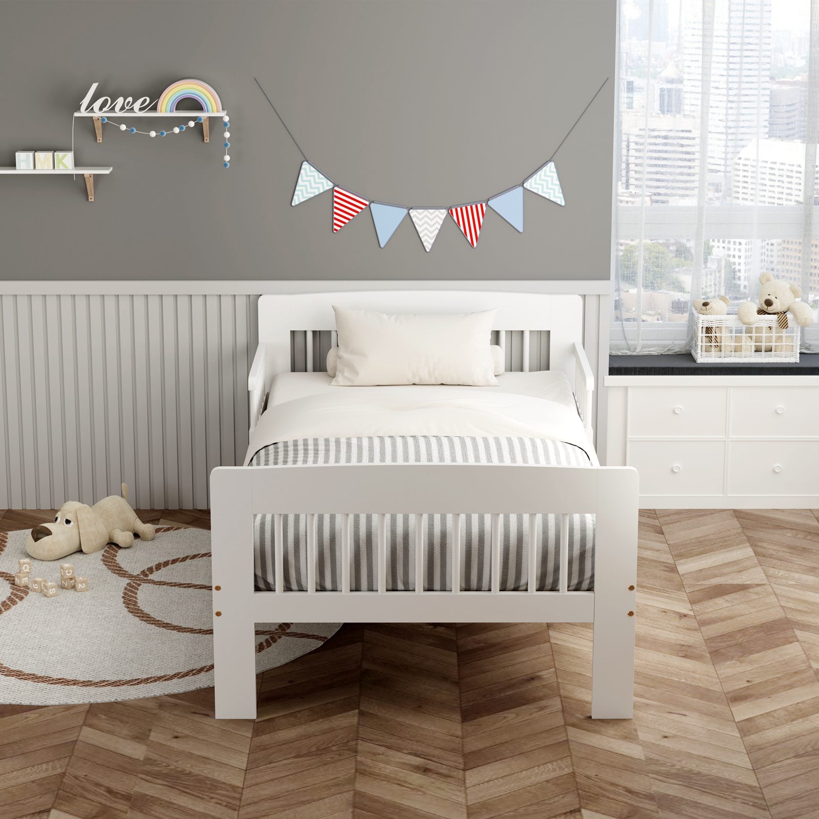 WestWood Wooden Junior Bed Frame Only with Bed Rail Guard 01