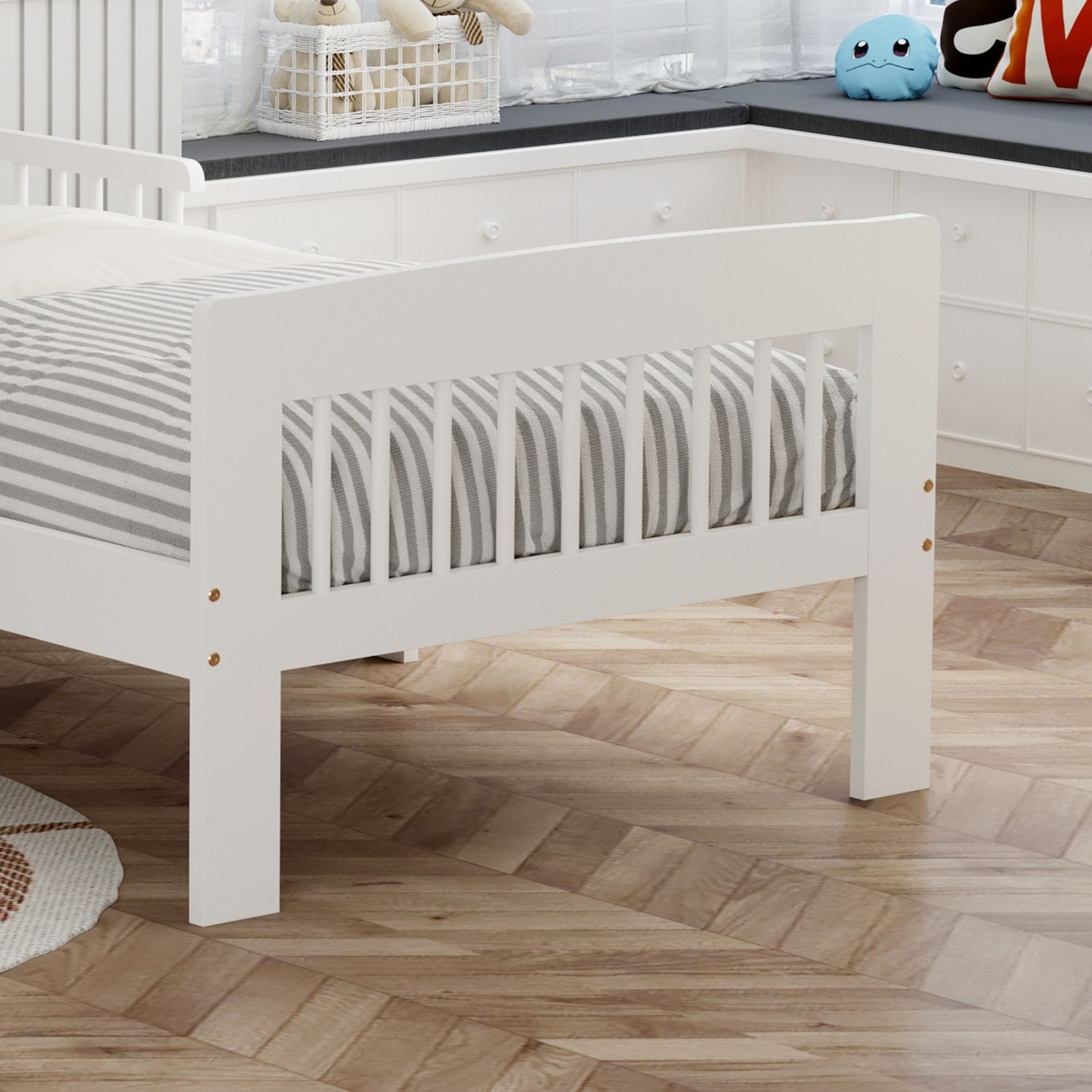 WestWood Wooden Junior Bed Frame Only with Bed Rail Guard 01