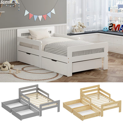 WestWood Wooden Junior Bed Frame Only with Storage Drawer 02