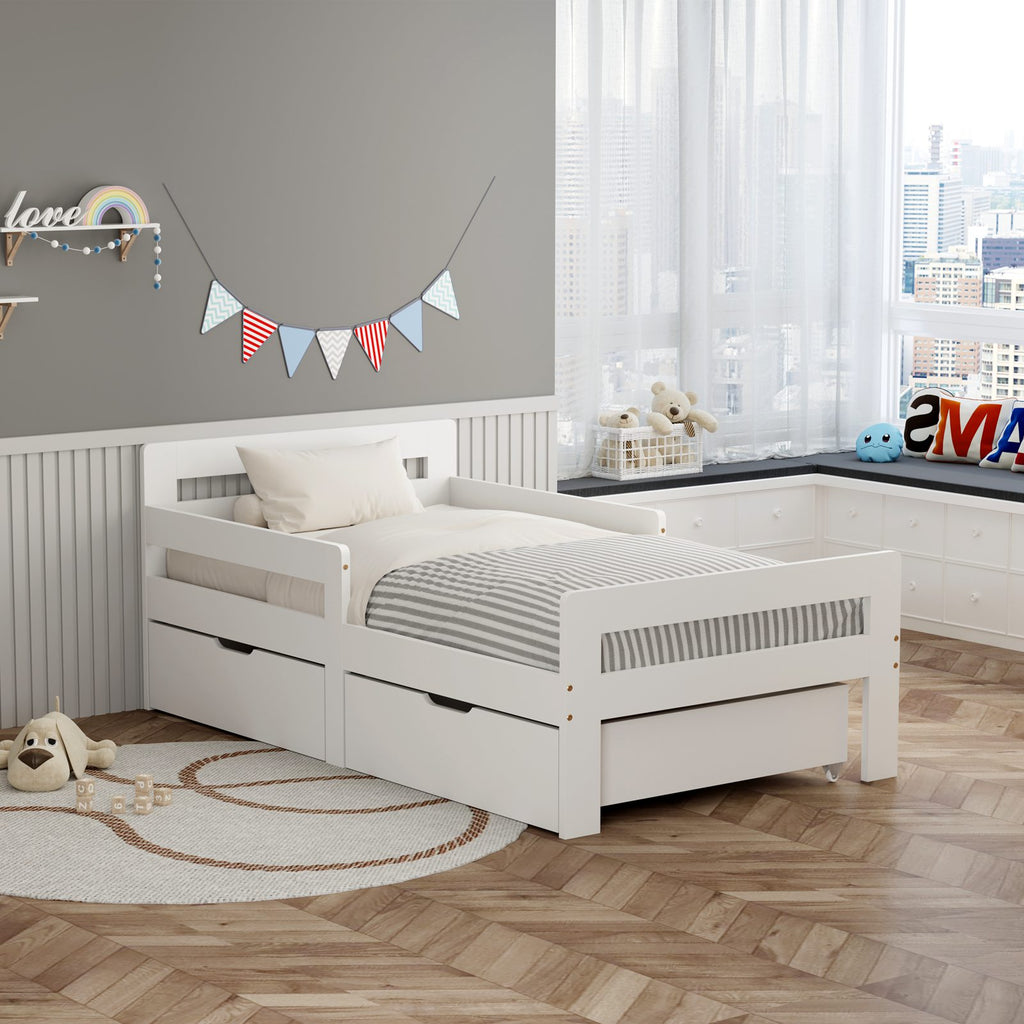 WestWood Wooden Junior Bed Frame Only with Storage Drawer 02