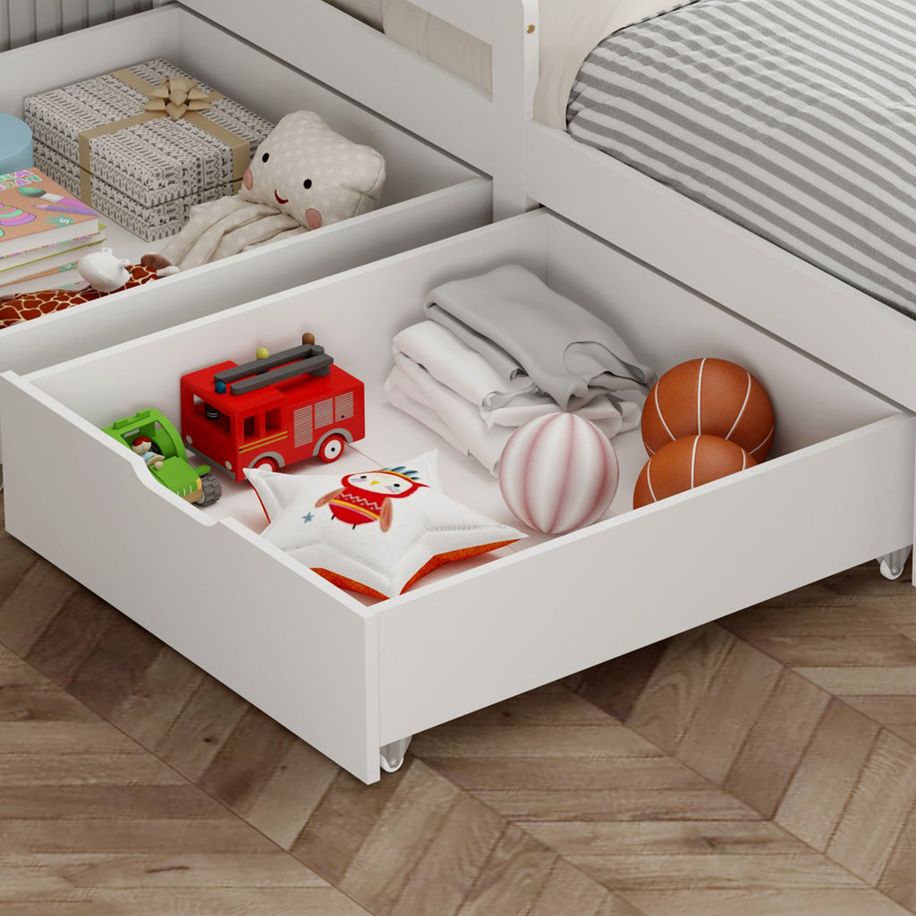 WestWood Wooden Junior Bed Frame Only with Storage Drawer 02
