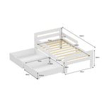 WestWood Wooden Junior Bed Frame Only with Storage Drawer 02