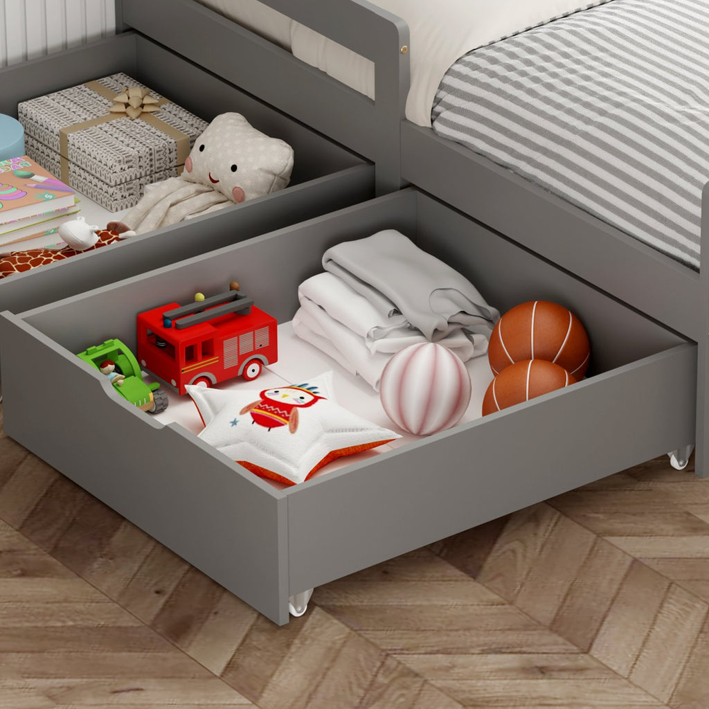 WestWood Wooden Junior Bed Frame Only with Storage Drawer 02