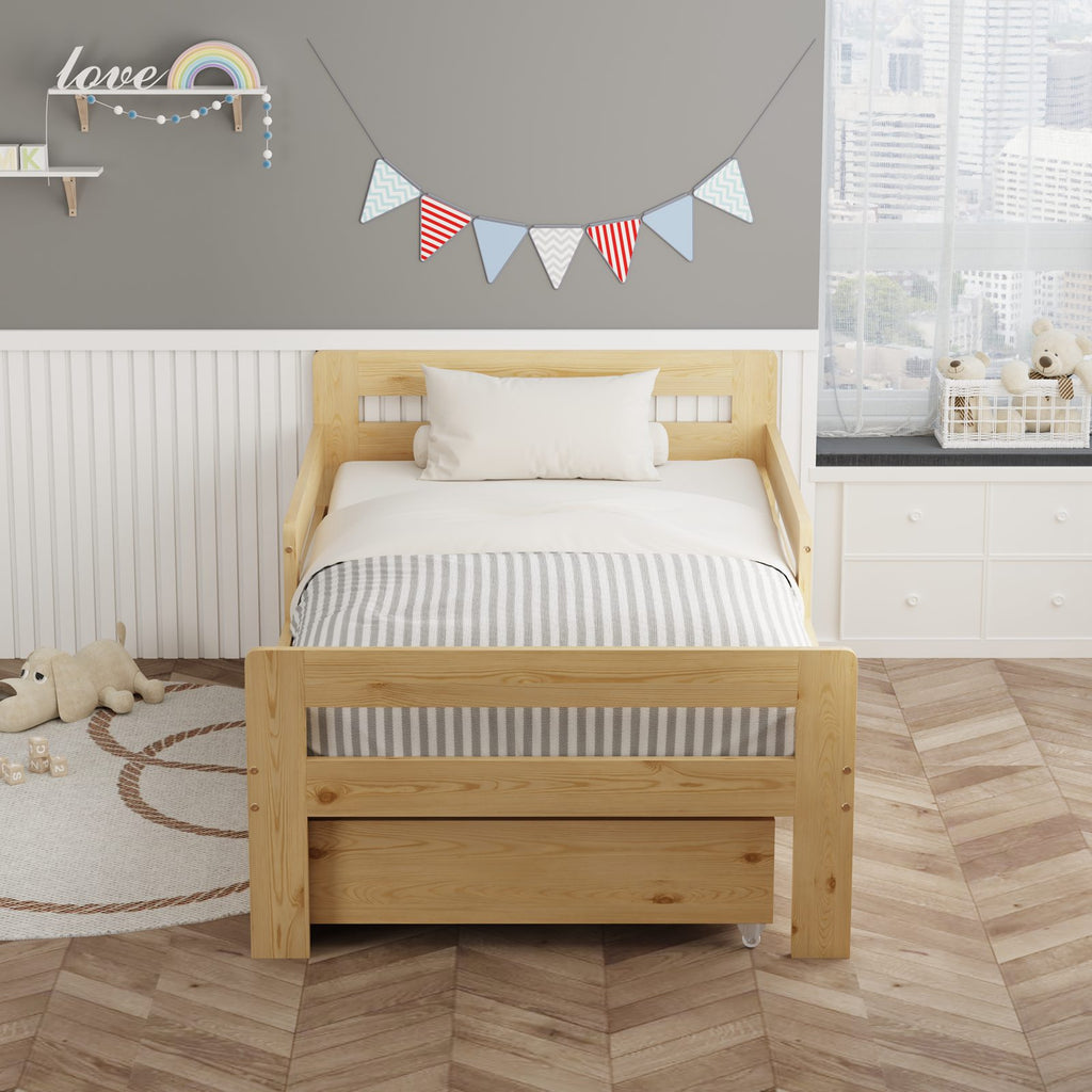 WestWood Wooden Junior Bed Frame Only with Storage Drawer 02