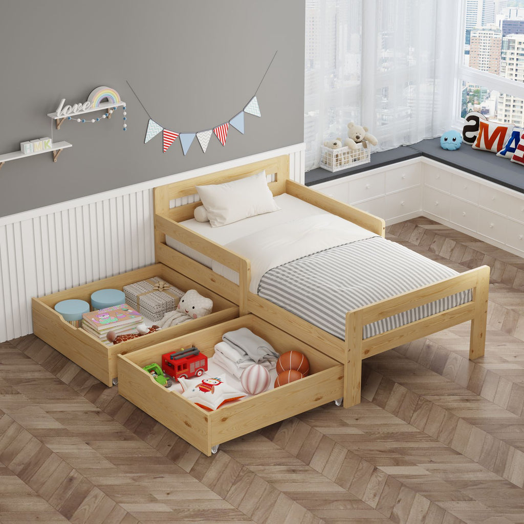 WestWood Wooden Junior Bed Frame Only with Storage Drawer 02