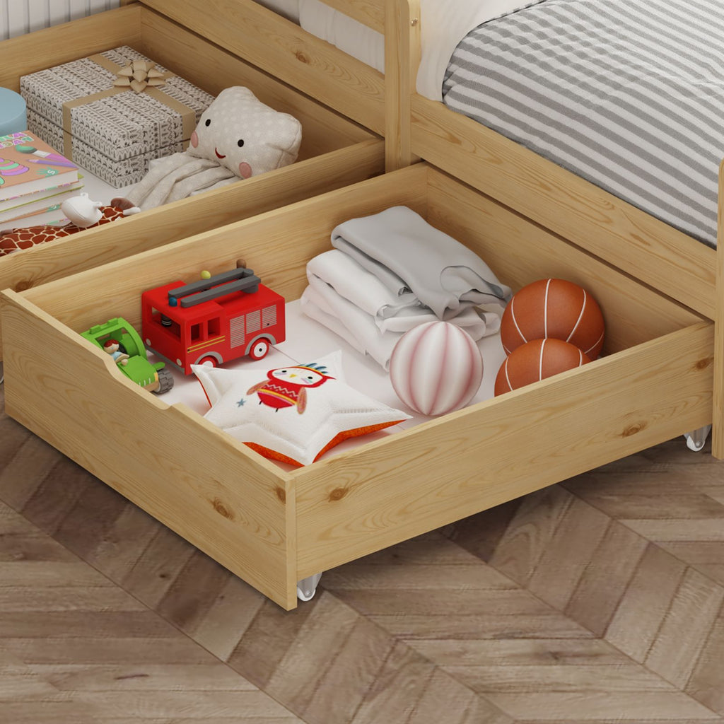 WestWood Wooden Junior Bed Frame Only with Storage Drawer 02