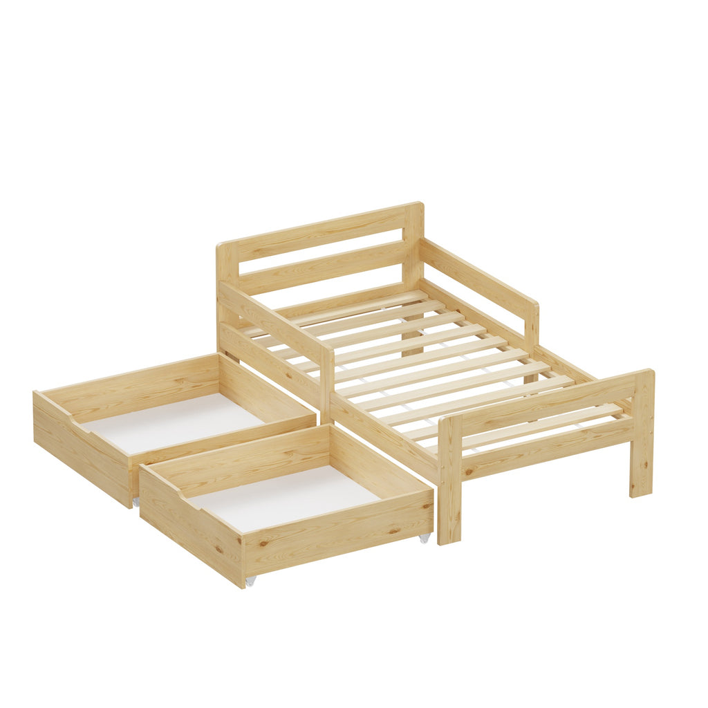 WestWood Wooden Junior Bed Frame Only with Storage Drawer 02