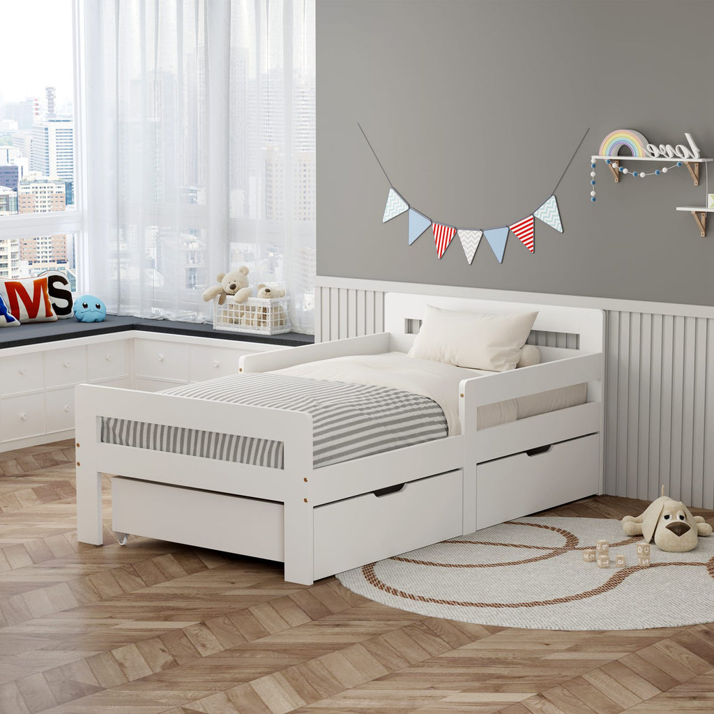 WestWood Wooden Junior Bed Frame Only with Storage Drawer 02