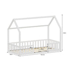 WestWood Wooden House Shaped Toddler Bed Frame with Split Safety Guard Rail