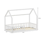 WestWood Wooden House Shaped Toddler Bed Frame with Half-Length Guard Rail