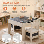GALACTICA Kids Table and 2 Chairs Set with Storage