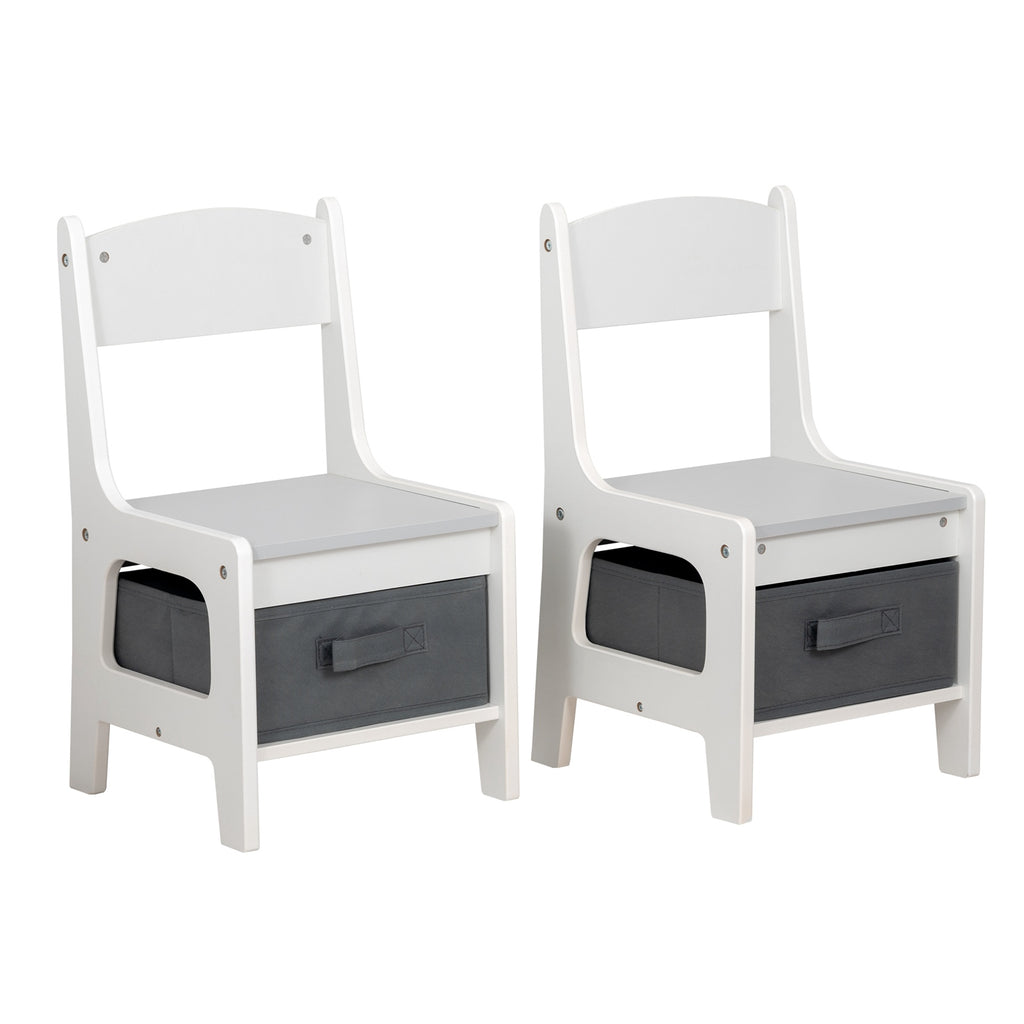 GALACTICA Kids Table and 2 Chairs Set with Storage