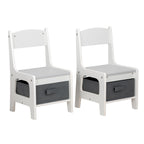 GALACTICA Kids Table and 2 Chairs Set with Storage
