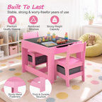 GALACTICA Kids Table and 2 Chairs Set with Storage